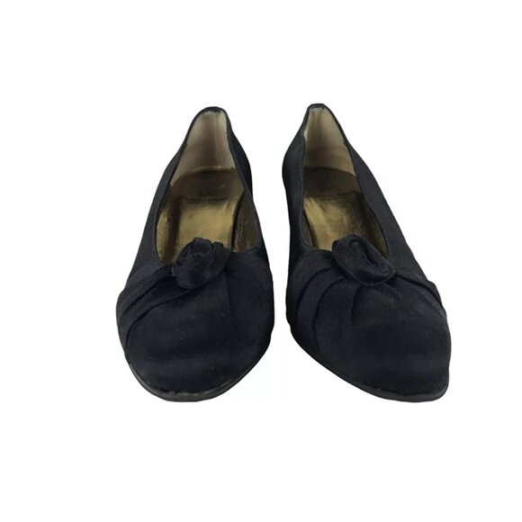 Calvin Klein Women Black Suede Pointed Toe Slip On Cone Pump Heels Size 7 M - Picture 3 of 9
